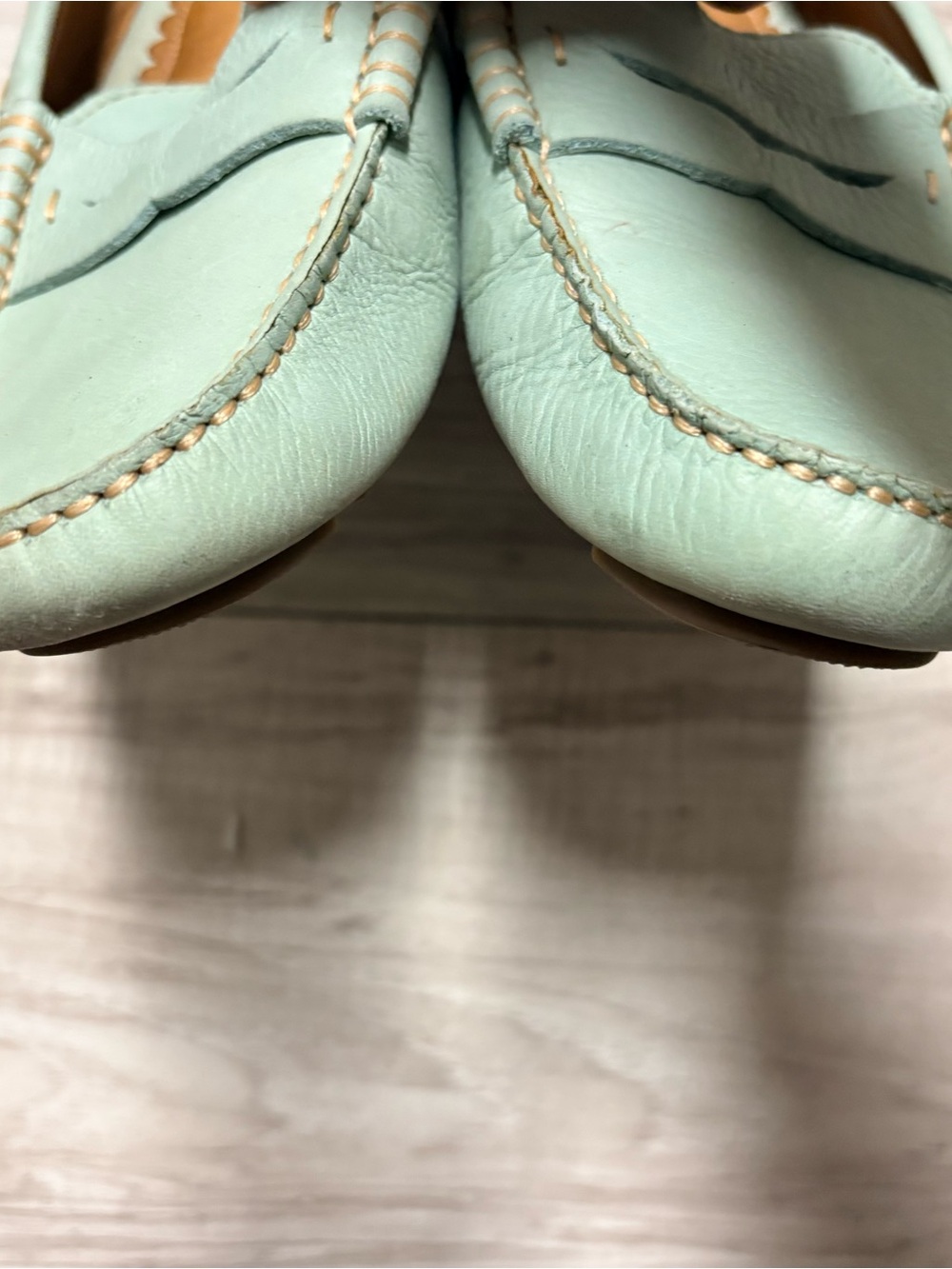 Bass Mint Green Leather Penny Driving Loafers - Women's Slip-On - Picture 7 of 9